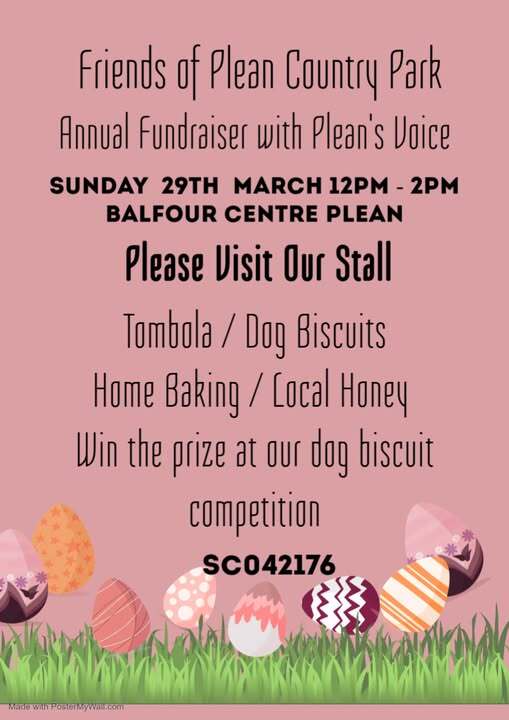 Poster for joint  fundraiser with Plean Voice 29th Mar 2026