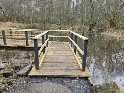 East end of the walkway prior to the construction of the tarmac ramp