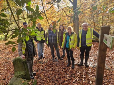 A group of happy volunteers taking a breather