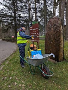 Looking after the carvings