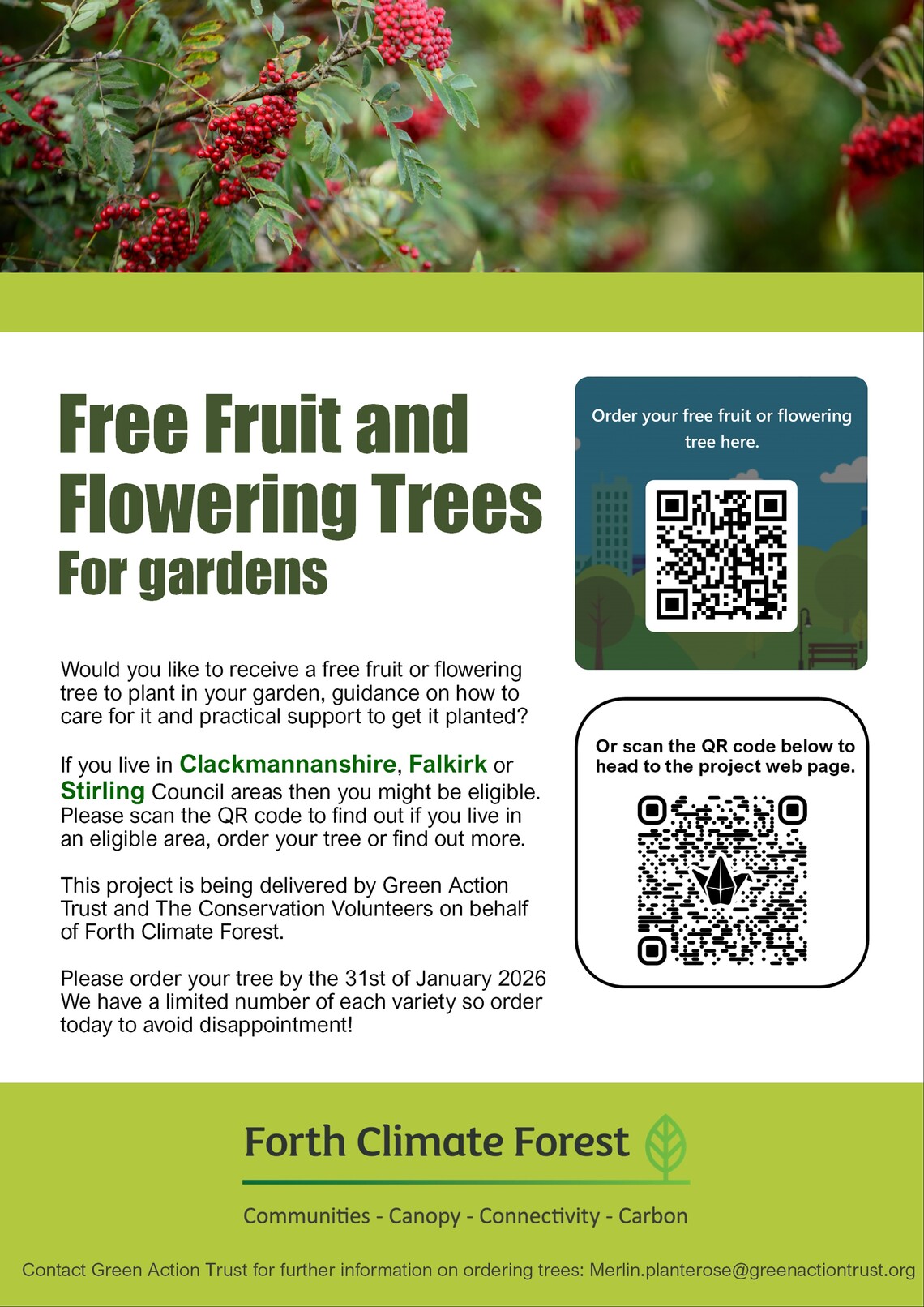 Forth Climate Forest poster - apply for free trees